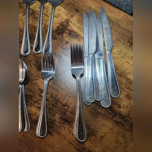 International ADVENTURE Flatware Stainless 39 Piece Mixed Lot Rope Silverware - Picture 4 of 7